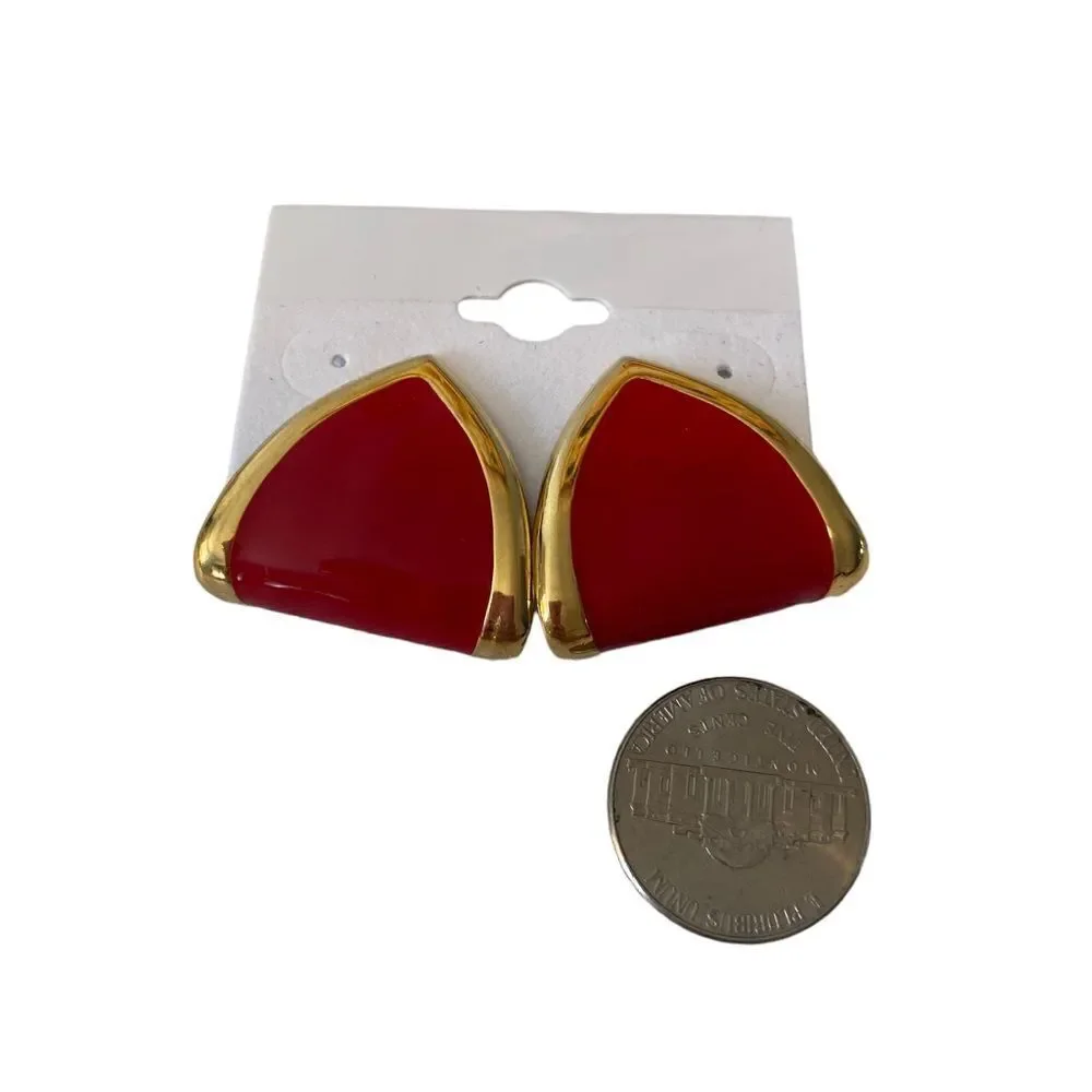 Vintage Red & Gold Earrings.